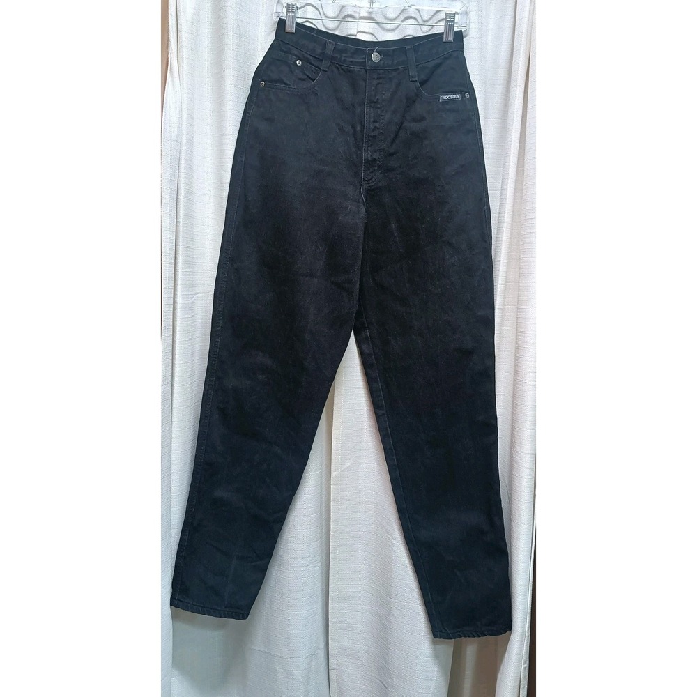 Vtg Rockies Womens 9/10 Black Denim 5 Pocket Jeans Western Festival Y2K 90s